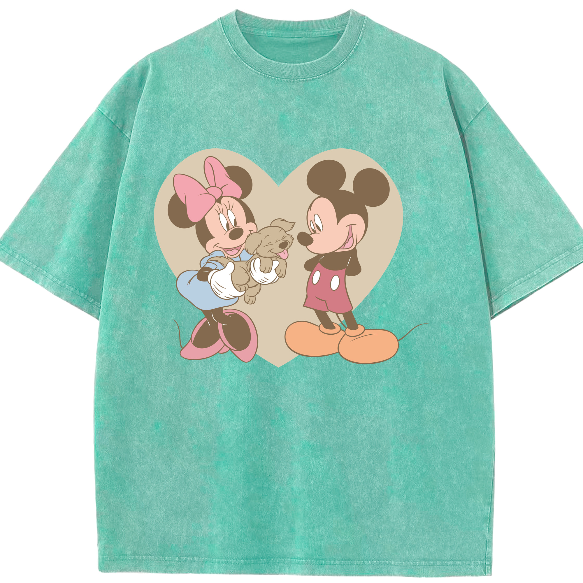 （画像用） ミッキーマウス Mickey Mouse 綿100% ヴィンテージ風 半袖Tシャツ（フロントプリント）